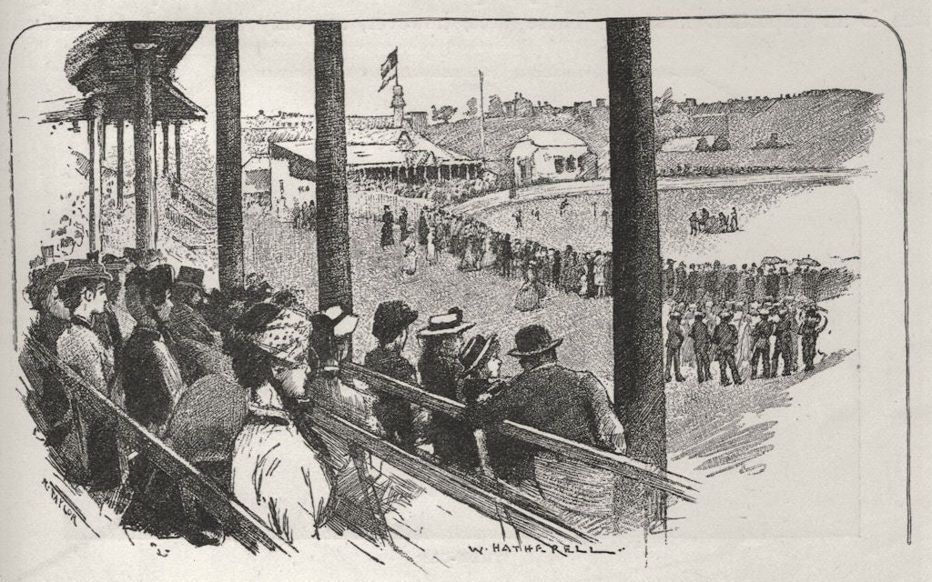 Athletic Sports, Moore Park. Sydney. Australia 1890 old antique print picture